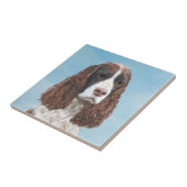 Engelstalige spaniel-schilderkunst tegeltje (Zijkant)