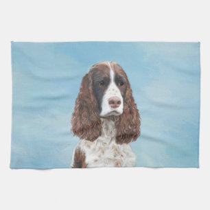 Engelstalige spaniel-schilderkunst theedoek
