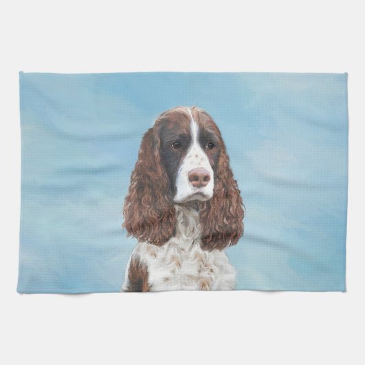Engelstalige spaniel-schilderkunst theedoek (Horizontaal)