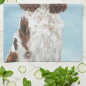 Engelstalige spaniel-schilderkunst theedoek (Gevouwen)