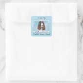 Engelstalige spaniel-schilderkunst vierkante sticker (Tas)