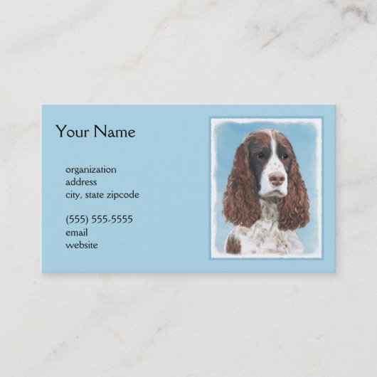 Engelstalige spaniel-schilderkunst visitekaartje (Voorkant)