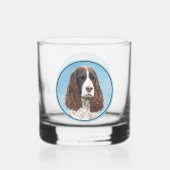 Engelstalige spaniel-schilderkunst whisky glas (Voorkant)