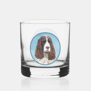 Engelstalige spaniel-schilderkunst whisky glas