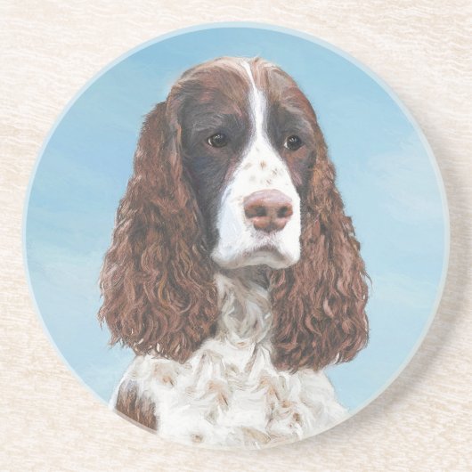 Engelstalige spaniel-schilderkunst zandsteen onderzetter (Voorkant)