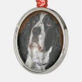 Engelstalige speciale foto van Springer Spaniel Metalen Ornament (Links)