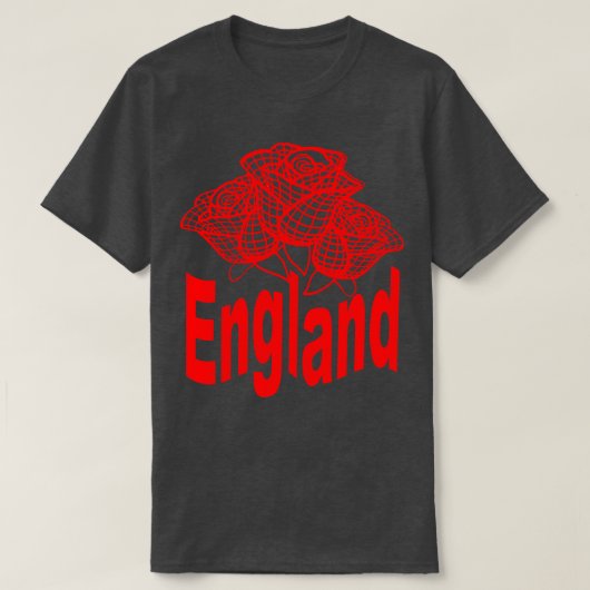 Engelstalige tekst met gestileerde Engelse rode ro T-shirt (Design voorkant)
