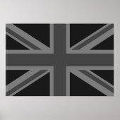 Engelstalige vlag Black Gray Poster (Voorkant)