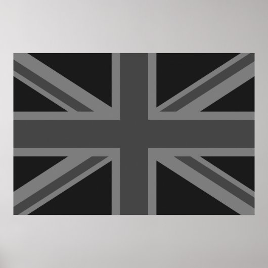 Engelstalige vlag Black Gray Poster (Voorkant)