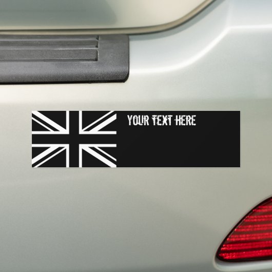 Engelstalige vlag Black White Bumpersticker (Op auto)