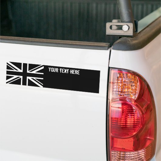 Engelstalige vlag Black White Bumpersticker (Op Truck)