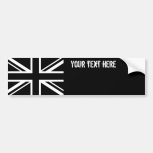 Engelstalige vlag Black White Bumpersticker