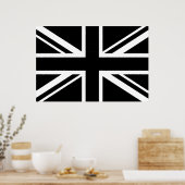Engelstalige vlag Black White Poster (Keuken)