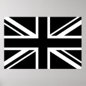 Engelstalige vlag Black White Poster (Voorkant)