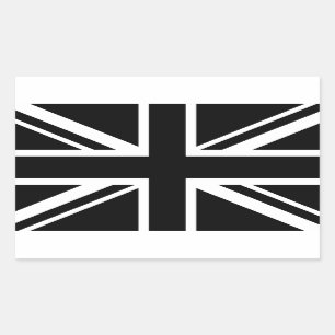 Engelstalige vlag Black White Rechthoekige Sticker