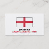 Engelstalige vlag, Engelse taal, leraar Visitekaartje (Voorkant)