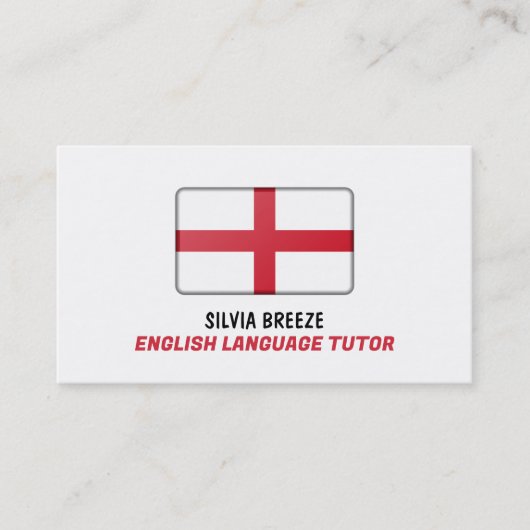 Engelstalige vlag, Engelse taal, leraar Visitekaartje (Voorkant)