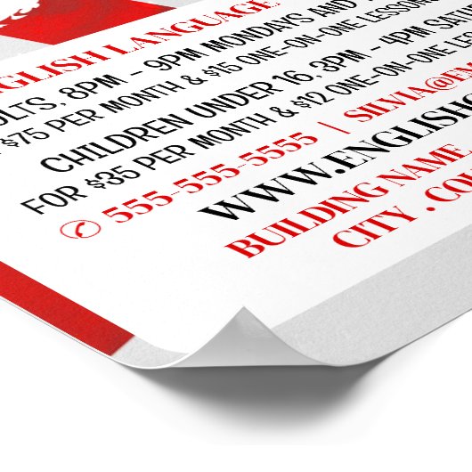 Engelstalige vlag, Engelse taalcursus Adverteren Poster (Hoek)