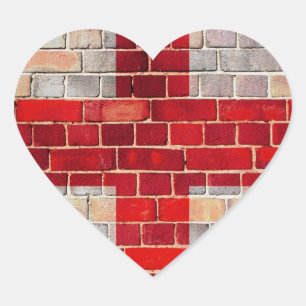 Engelstalige vlag op een muur hart sticker