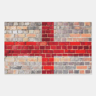 Engelstalige vlag op een muur rechthoekige sticker