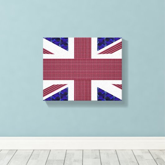 Engelstalige vlag, vlag van Groot-Brittannië Canvas Afdruk (Insitu (Houten vloer))
