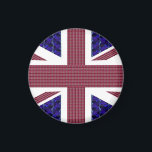 Engelstalige vlag, vlag van Groot-Brittannië Magneet<br><div class="desc">England Flag,  Groot-Brittannië Flag magnet. De vlag wordt gemaakt met afbeeldingen van Gemstenen: de blauwe achtergrond is rechthoekig gevormd blauw saffier. De rode strepen zijn rechthoekige roebels. De sterren zijn diamanten.</div>