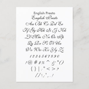 Engelstalige voorbeeldkaart Presto - Zazzle Font Briefkaart