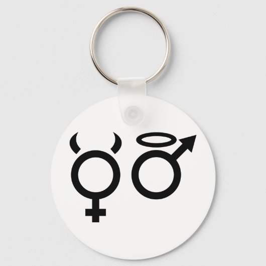 engeltje en duivelpictogram sleutelhanger (Voorkant)