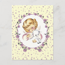  engeltje met lam Pasen Feestdagenkaart