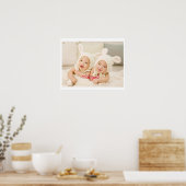 Engeltjes Schattige Tweeling Zusjes Poster (Keuken)
