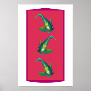 Engelvis - Elegantie op Magenta-getinte Achtergron Poster