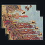 Engelvis in Koraal, Vintage Tropische Vissen in Oc Inpakpapier Vel<br><div class="desc">Vintage illustratie mariene leven tropische engelvis zwemmend in een koraalrif. Doe je duikuitrusting aan, zwem met de vissen en reis onder water naar de bodem van de diepblauwe zee!</div>