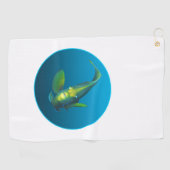 Engelvis - Ontwerp op verloop van blauwe achtergro Golfhanddoek (Horizontaal)