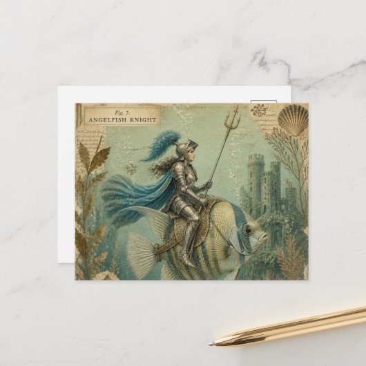 Engelvis Ridder Briefkaart (Voorkant / Achterkant in situ)