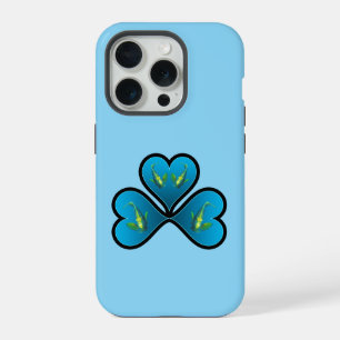Engelvis Tweeling - 3 Blauwe Harten met Zwarte Ran iPhone 15 Pro Case