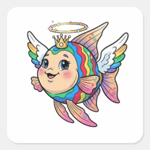 ENGELVIS VIERKANTE STICKER