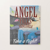 Engelwatervallen Venezuela vakantieposter. Legpuzzel (Verticaal)