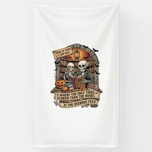 Enger dan boetes voor te laat teruggebrachte boeke spandoek (Verticaal)