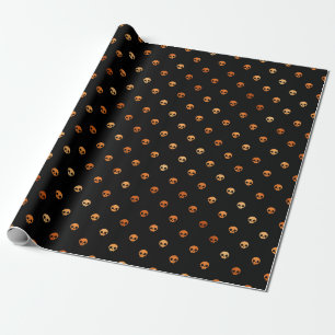 Engerend zwart en koperen schedelpatroon cadeaupapier