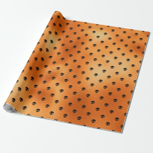 Engerend zwart en koperen schedelpatroon cadeaupapier