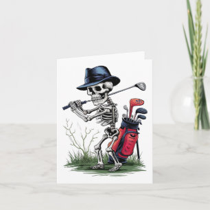 Engereng skeleton-golf grappige Halloween-golf spo Kaart