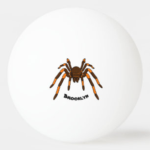 Engerige bruine en oranje tarantula spin cartoon pingpongbal