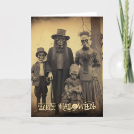 Engerige Zombie Familie Feestdagen Kaart
