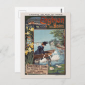 Enghien les Bains France Vintage Poster 1900 Briefkaart (Voorkant / Achterkant)