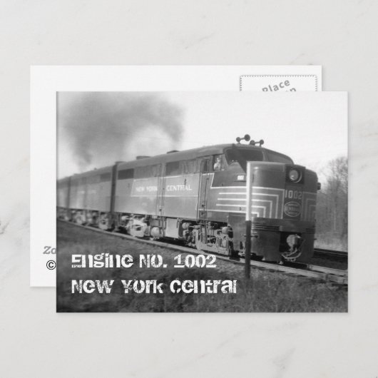 engine1002, engine nr. 1002New York Central Briefkaart (Voorkant / Achterkant)