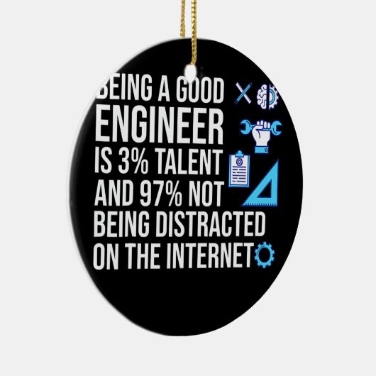 Engineer als goede software voor engineer computer keramisch ornament (Rechts)