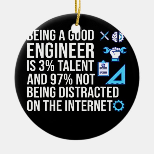 Engineer als goede software voor engineer computer keramisch ornament (Voorkant)