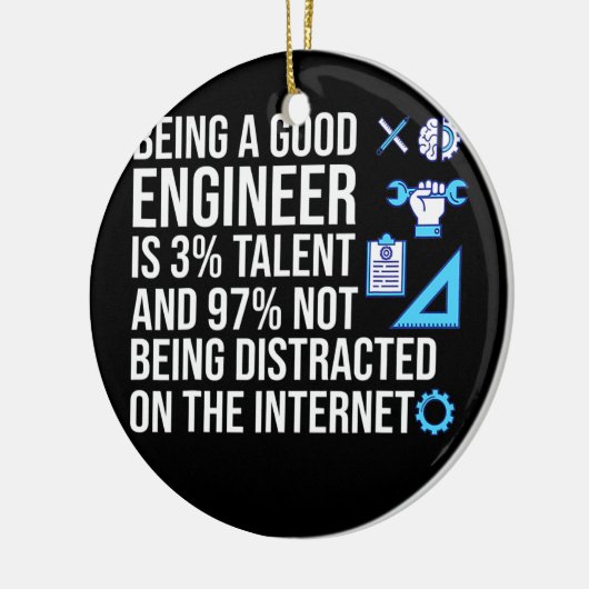 Engineer als goede software voor engineer computer keramisch ornament (Links)
