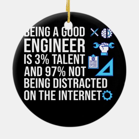 Engineer als goede software voor engineer computer keramisch ornament (Achterkant)