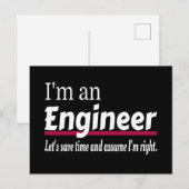 Engineer Altijd goed Funny Sarcastic Briefkaart (Voorkant / Achterkant)